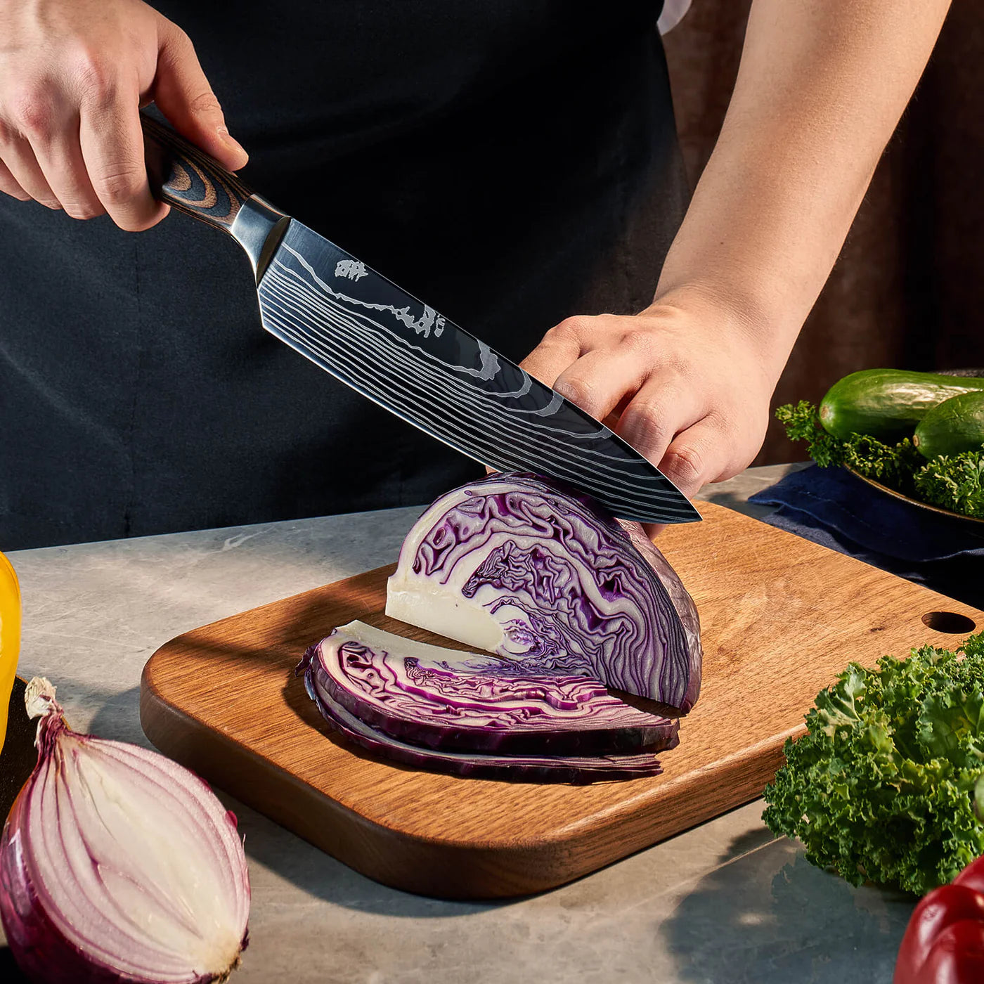 Majesty Series — Laser Damascus Knife Set