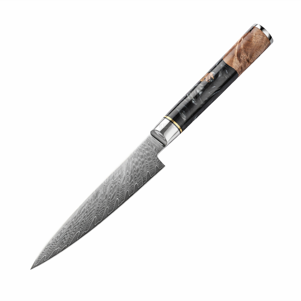 8" Damascus Chef Knife — Black Burl