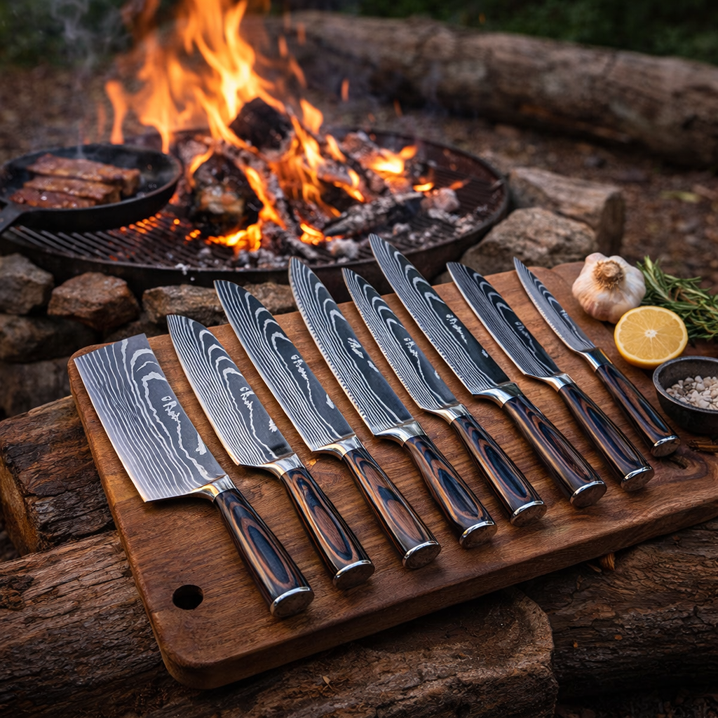 Majesty Series — Laser Damascus Knife Set