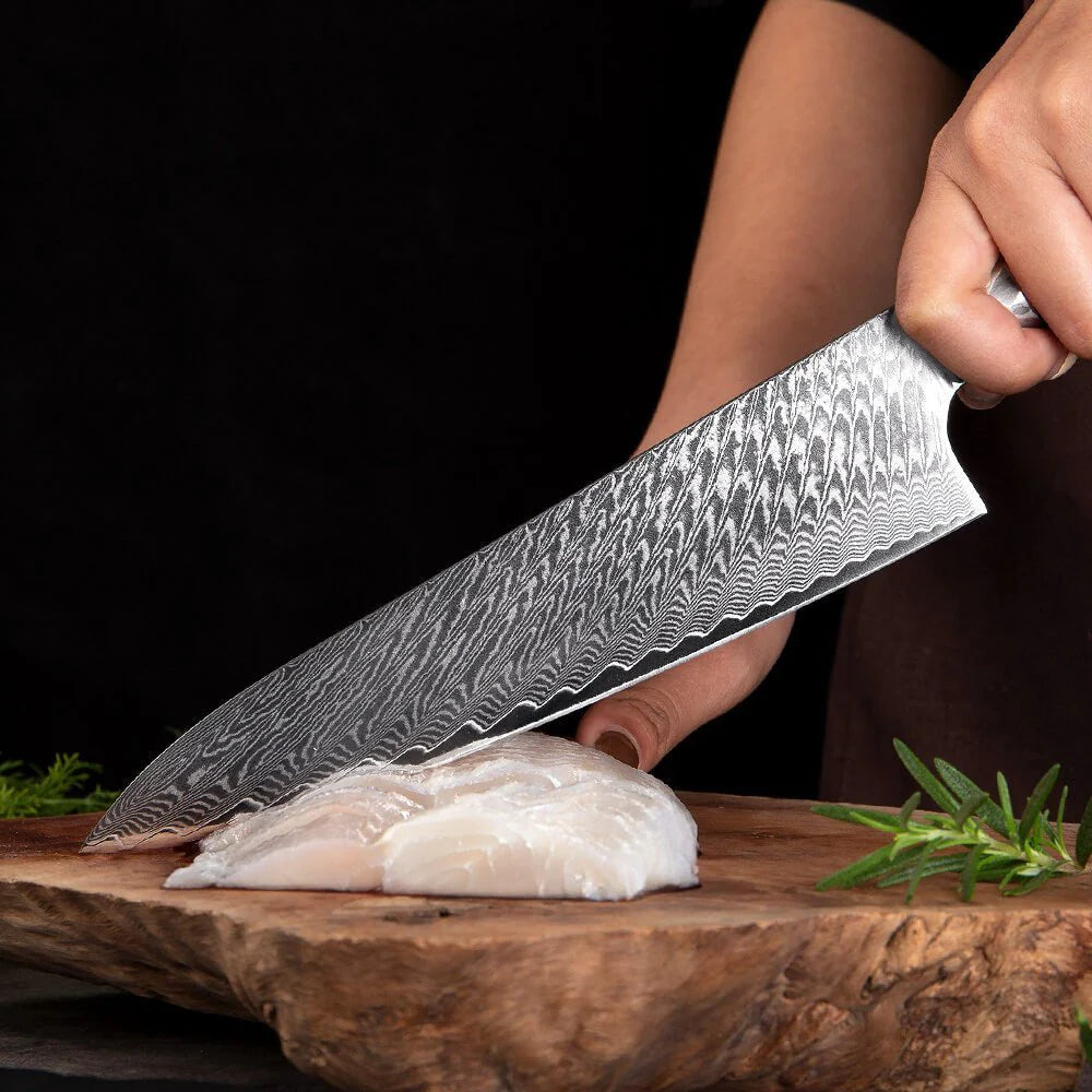 Tidal Series — Red Burl Damascus Set